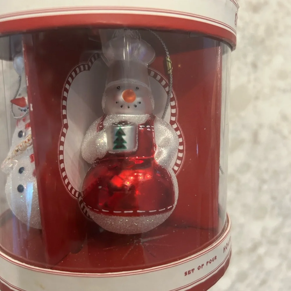 Williams Sonoma Snowman Chef Ornaments (set of 4)